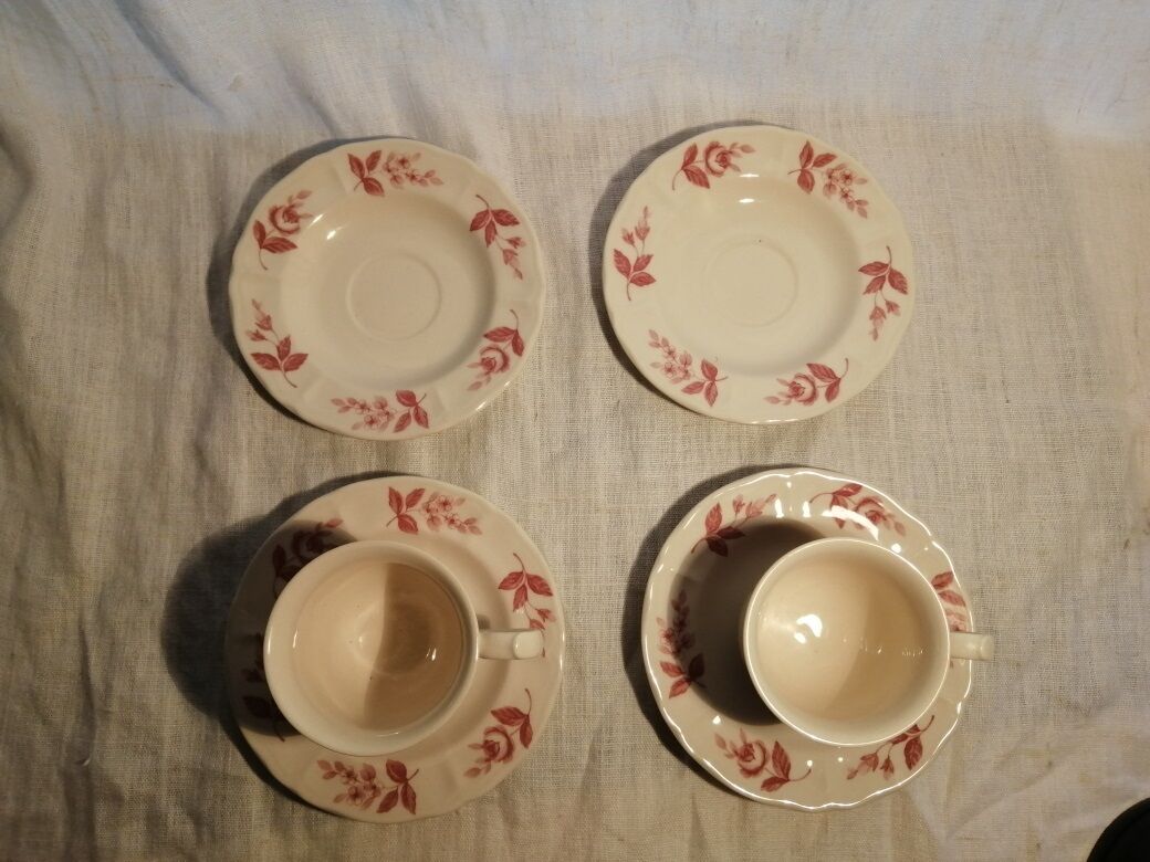 cups and saucers porcelain Claytan Malaysia pink pink