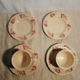 cups and saucers porcelain Claytan Malaysia pink pink