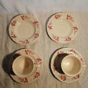 cups and saucers porcelain Claytan Malaysia pink pink