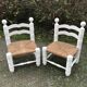 Duo de chaises vintage paillées par Charles Dudouyt.
