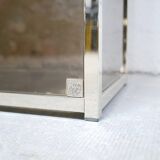 Bookcase vintage shelf in brass and smoked glass