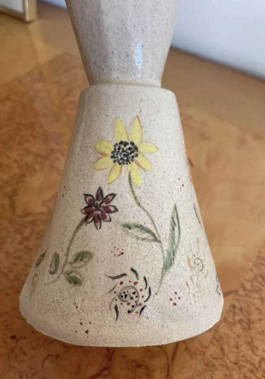 Handcrafted pitcher with floral motif