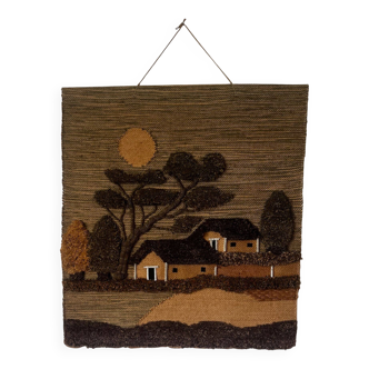 Tapisserie vintage à décor de paysage