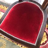 Pair of age Art Deco red velvet chairs