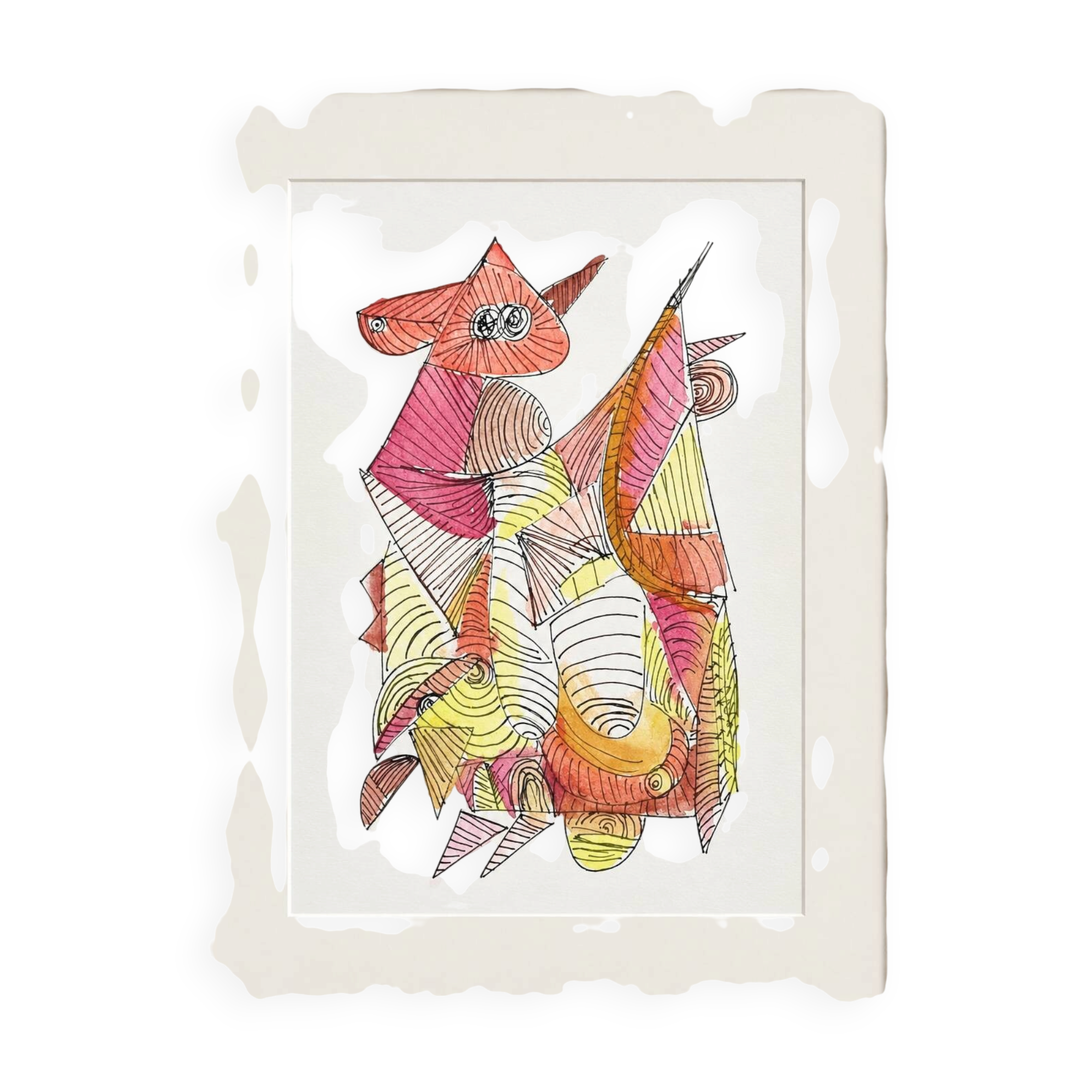 Peinture abstraite colorée – Acrylique sur papier – 24 × 34 cm
