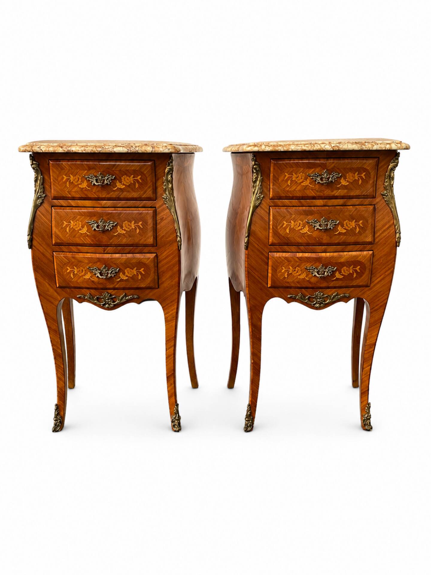 Paire de table de chevet style Louis XV en Bois de Rose