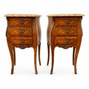 Pair of Louis XV style bedside tables in rosewood.