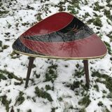 Tripod tripod triangular tray table in vintage glass 50/60s