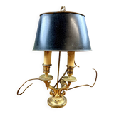 Antique bronze bouillotte lamp – metal shade