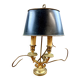 Lampe bouillotte ancienne en bronze – abat-jour métal
