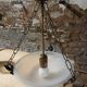 Suspension art déco en verre dépoli et métal