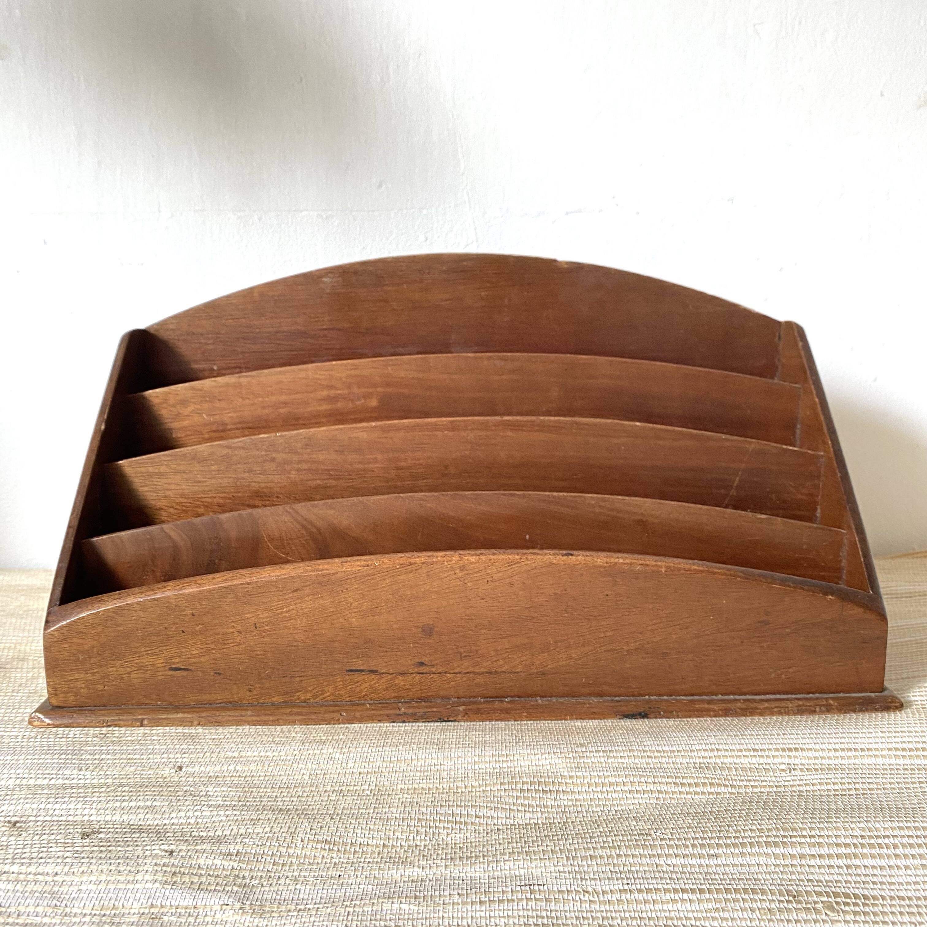 Large letter rack, wooden mail rack