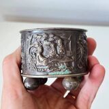 Antique silver-plated metal jewelry box – South Asian crafts – circa 1950