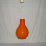 Orange teardrop pendant light from the 1970s