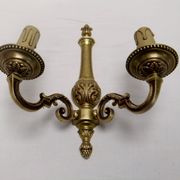 Old bronze double candle holder wall light
