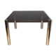 Table de salle à manger en chrome et verre fumé gris 1970