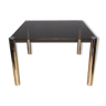 Chrome dining table and 1970 grey smoked glass
