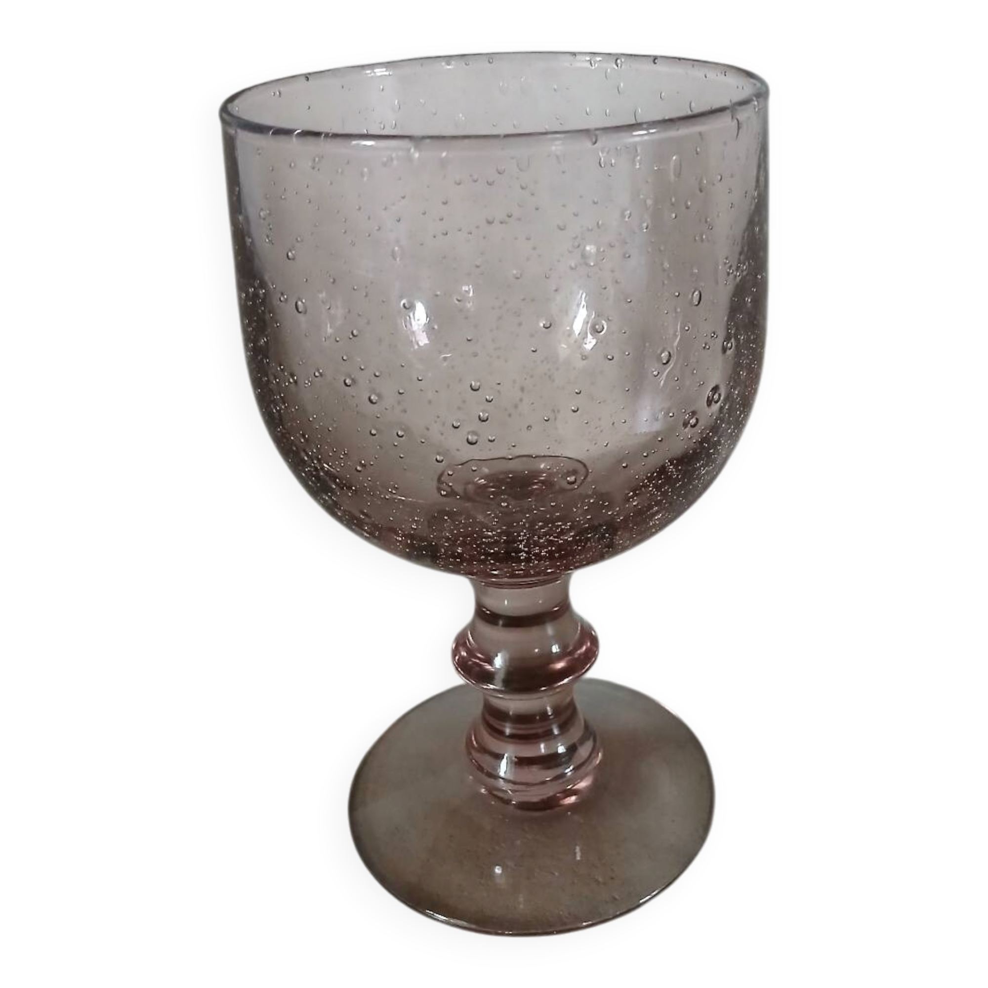 Large stemmed glass with bubble glass