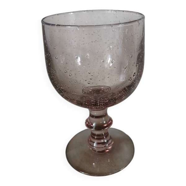 Grand verre à pied en verre bulle