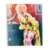 Tableau "Woman of Joy" oil on canvas signed Valentin SKRIBINS