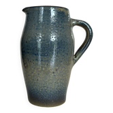 Artisanal blue stoneware pitcher