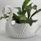Vintage white and gold ceramic swan planter