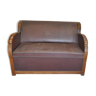 Sofa bed 50s brown skai