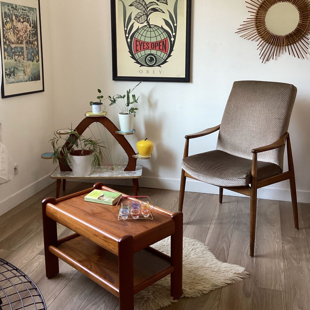 Teak coffee table, 80s