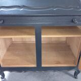 Black redesigned donkey-back style secretary desk