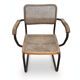 Fauteuil cantilever 1950s fer massif et cannage - Proto Cesca - La mam