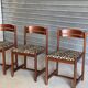 Set of 4 vintage hand-woven chairs