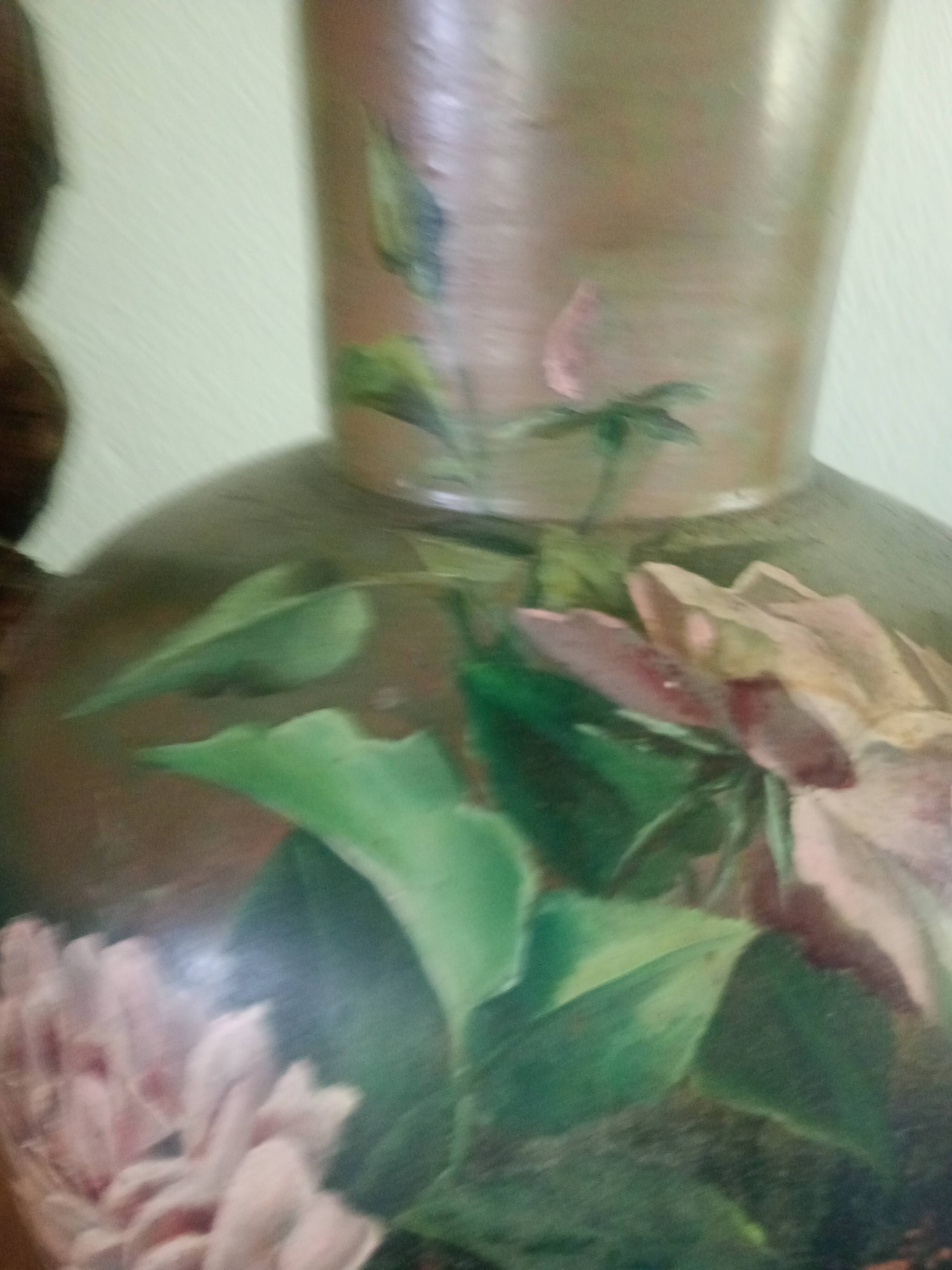 Double-handled vase with roses by Georges Weissenburger, École de Nancy.