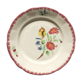 Assiette ou plat de service sur pied Pexonne peint à la main