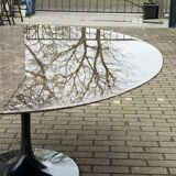 Original oval dining table Knoll Tulip (244cm) Emperador