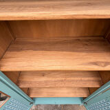 Vintage grey-green glass cabinet from the 1960s.