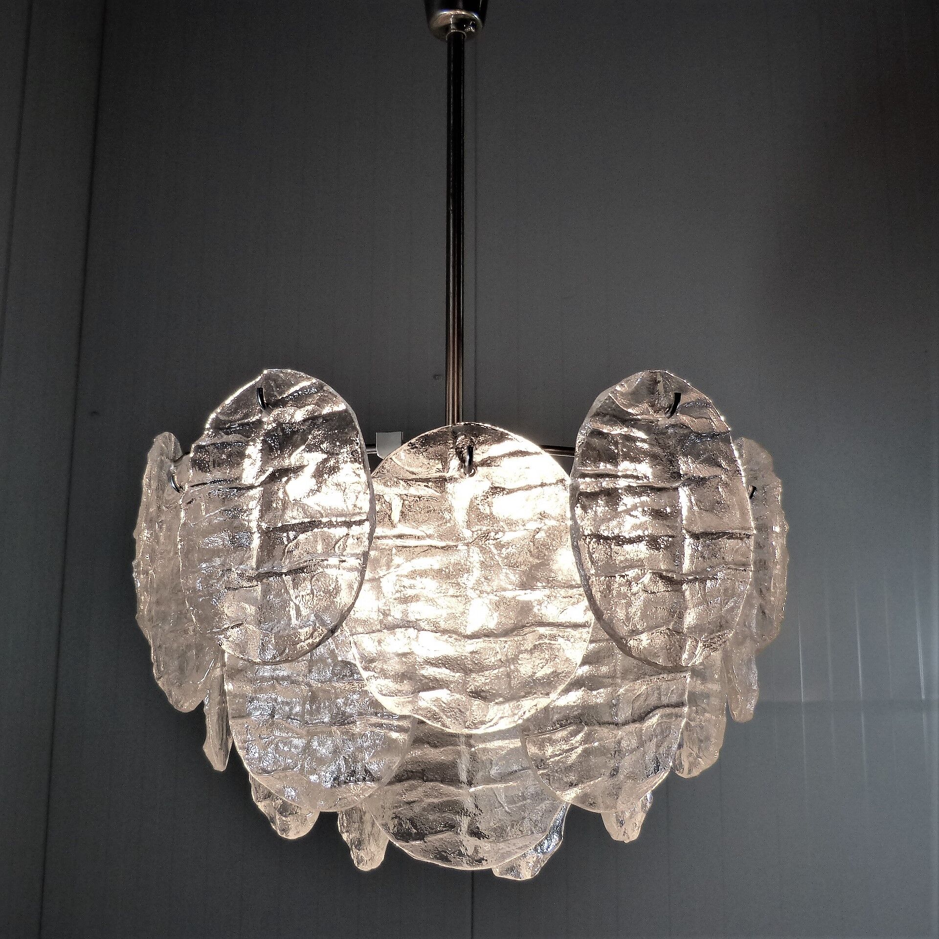 Kalmar candlestick with ice glass discs 1960's