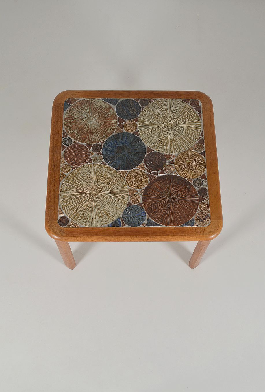Coffee table with ceramic work by Tue Poulsen for Haslev Møbelsnedkeri, 1960s