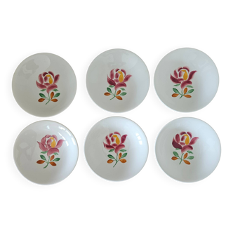 6 antique deep plates in Gien earthenware