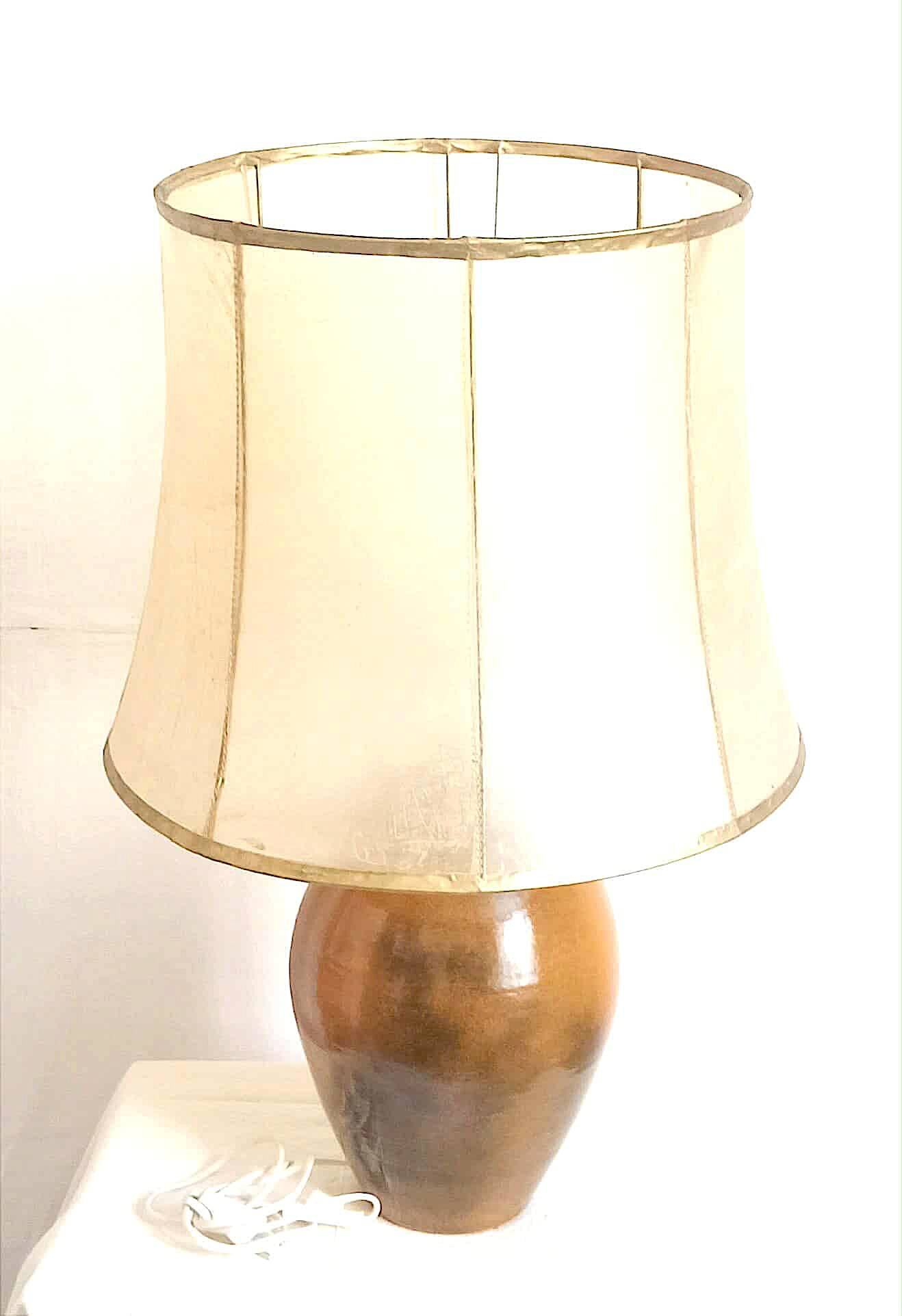 1970s Terracotta Ceramic Lamp, Height 69 cm