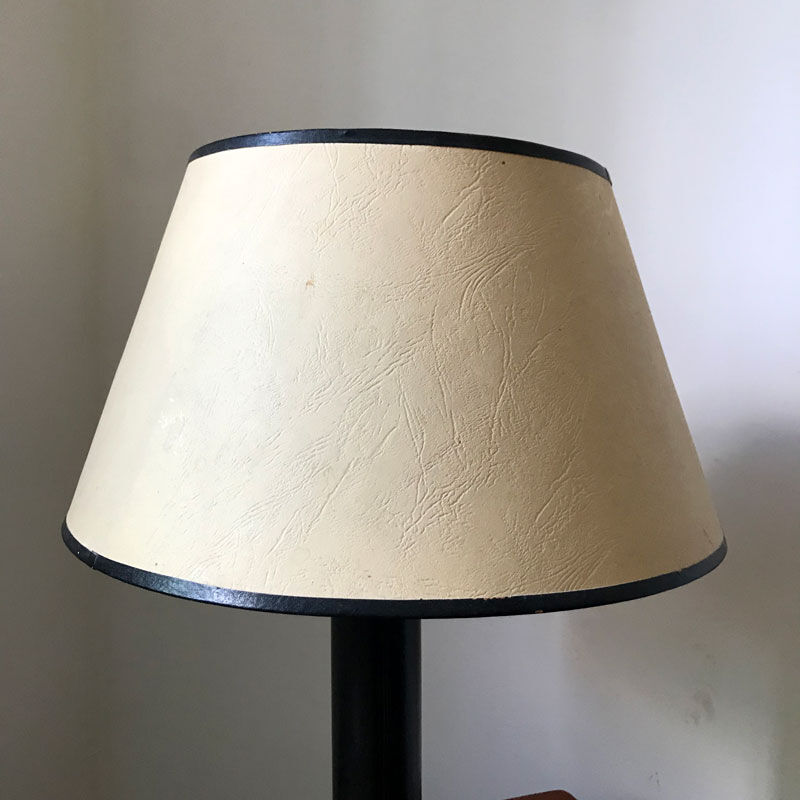 50s black leather lamp