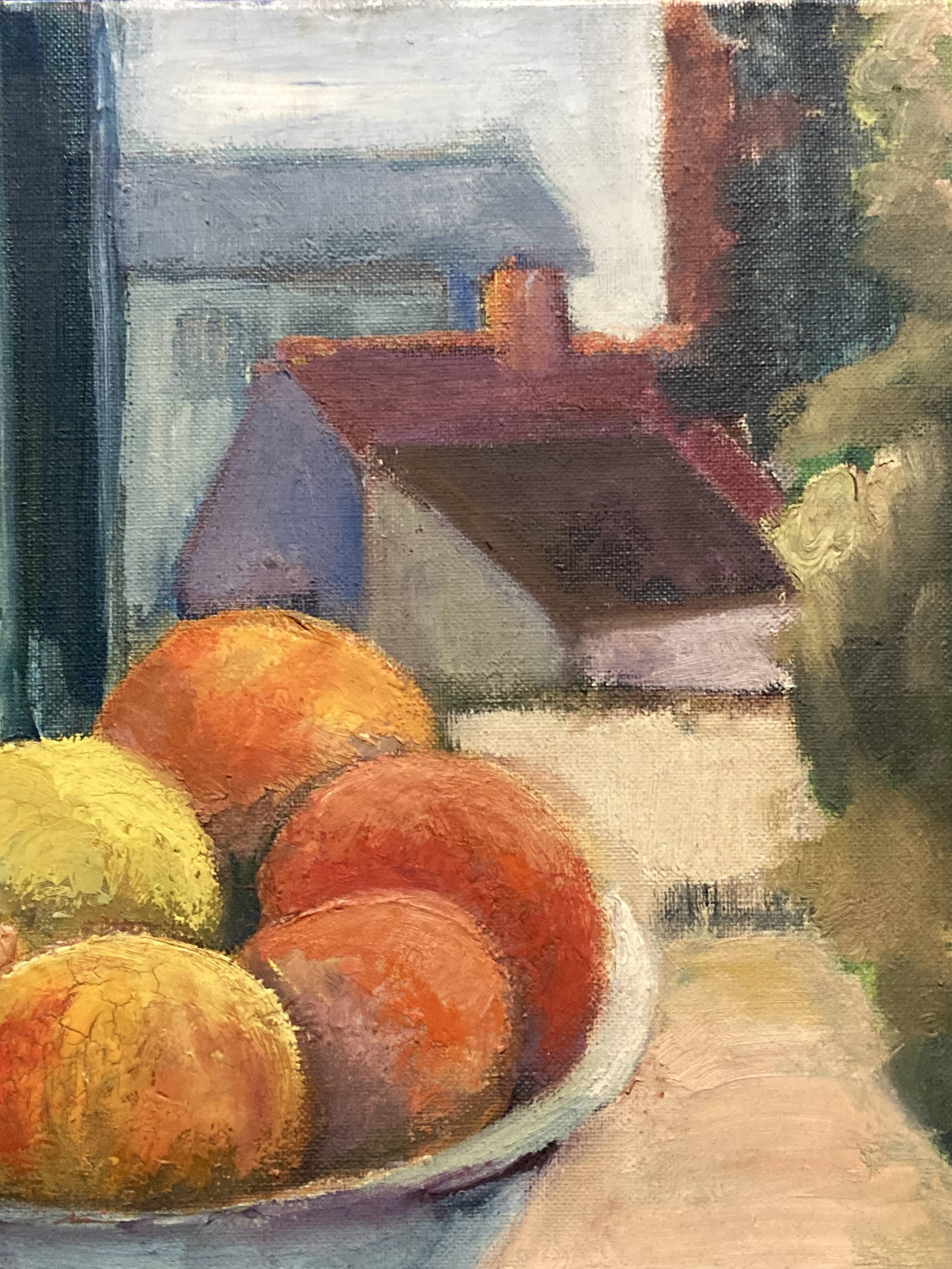 Leray, "In Front of the Window", fauvist still life, oil on canvas