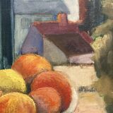 Leray, "In Front of the Window", fauvist still life, oil on canvas
