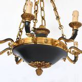 Empire style chandelier in bronze
