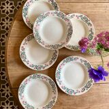 Set of 6 vintage hollow plates model Cécile de HBCM (LOT 2)