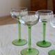 4 mismatched vintage Alsace wine glasses – Green stems