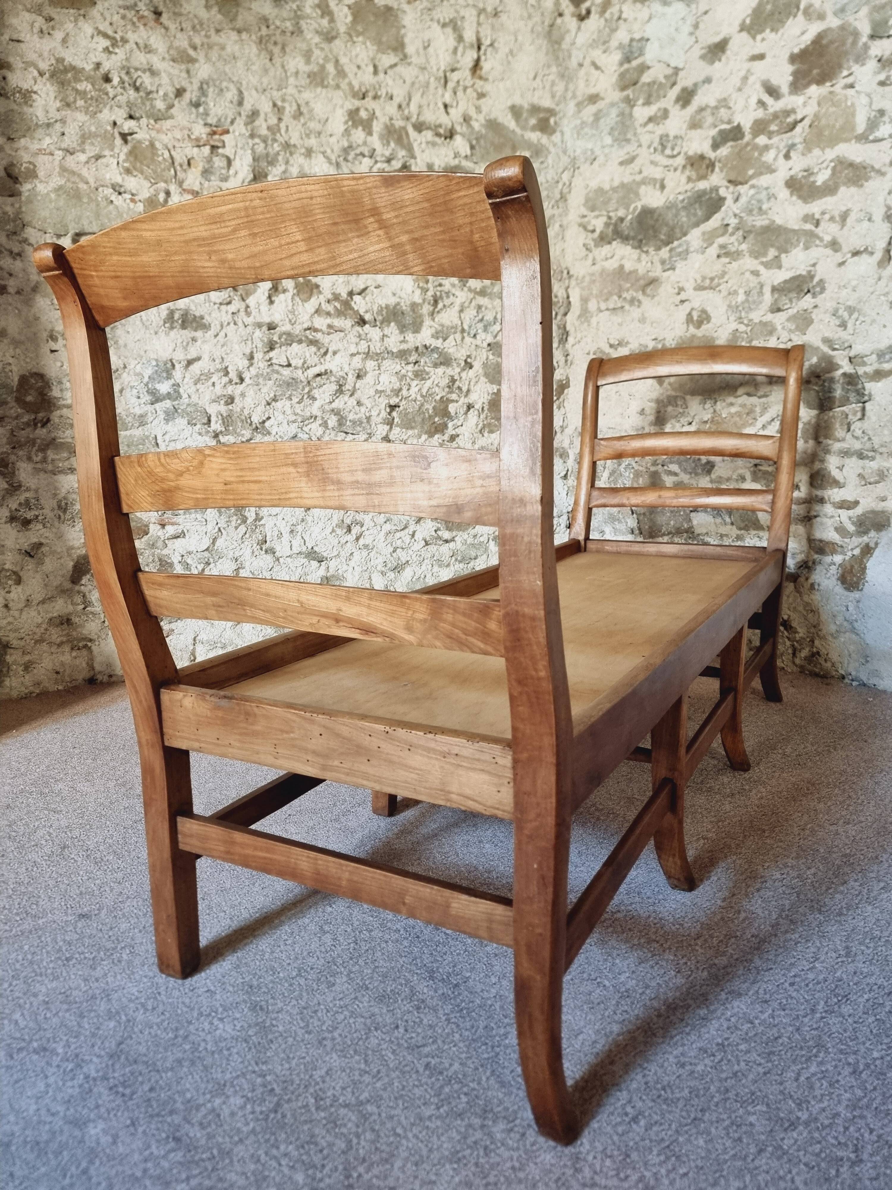 Antique Cherry Bench – Rustic French Daybed
