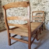 Banquette ancienne en merisier – Lit de repos rustique français