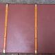 Old trunk, travel suitcase, with carrying handles and interior lockers, wooden reinforcements