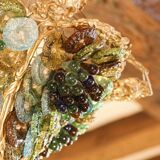 Murano chandelier in bronze, fruit clusters, glass paste