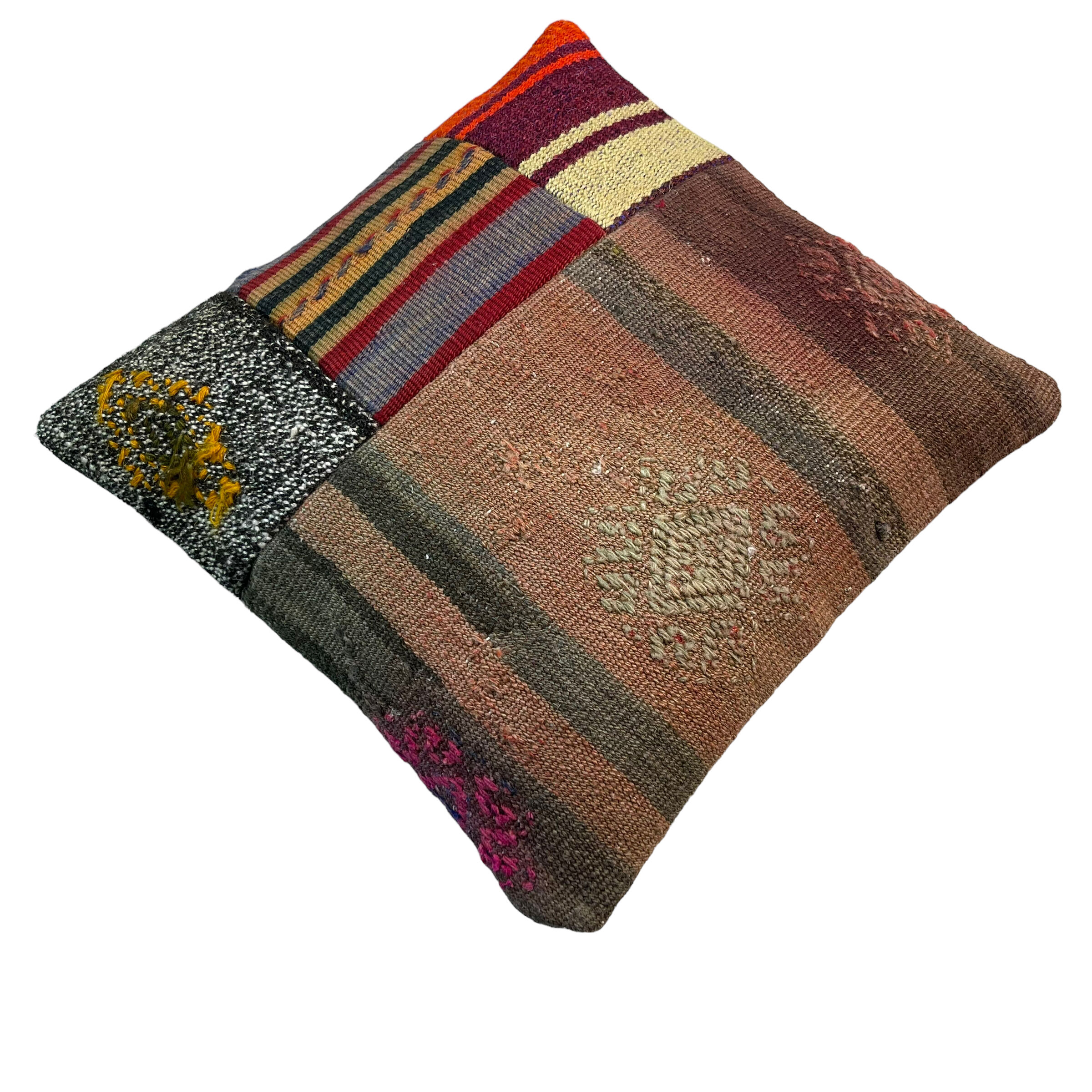 Housse de coussin kilim turc vintage, 40 x 40 cm